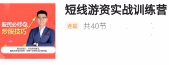 《短线游资实战训练营》短线游资热点龙头战法|股海视频课