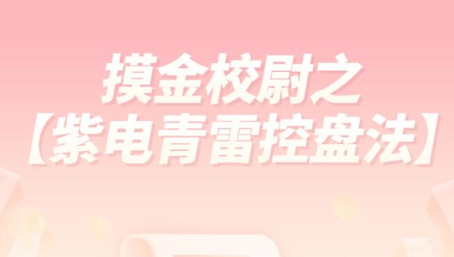 南松《摸金校尉之紫电青雷控盘法》视频|股海视频课