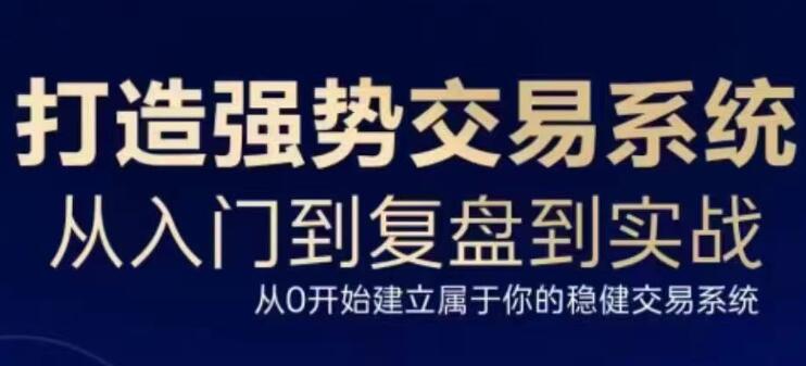 三度理论《打造强势交易系统》从入门到复盘到实战|股海视频课